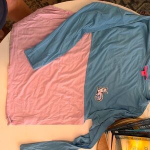 Lilly Pulitzer Pink & Blue Colorblock Long Sleeve Tee